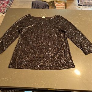 Pretty long sleeve sequined tee! JCrew. Size medium